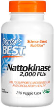 Загрузить изображение в средство просмотра галереи, Doctor's Best, Nattokinase, 2,000 FUs, 270 Veggie Caps